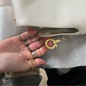 Ferragamo flawless condition white leather small Handbag